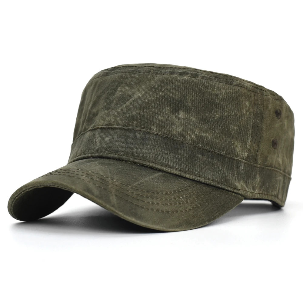 Waxed Canvas Cotton Military Caps Men Waterproof Cadet Army Cap Unique Design
