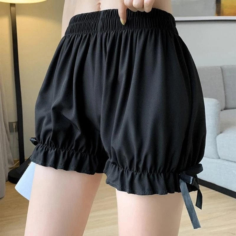 Women’s Pumpkin Pants Shorts Maid-Inspired Bloomers with Frilly for Daily &