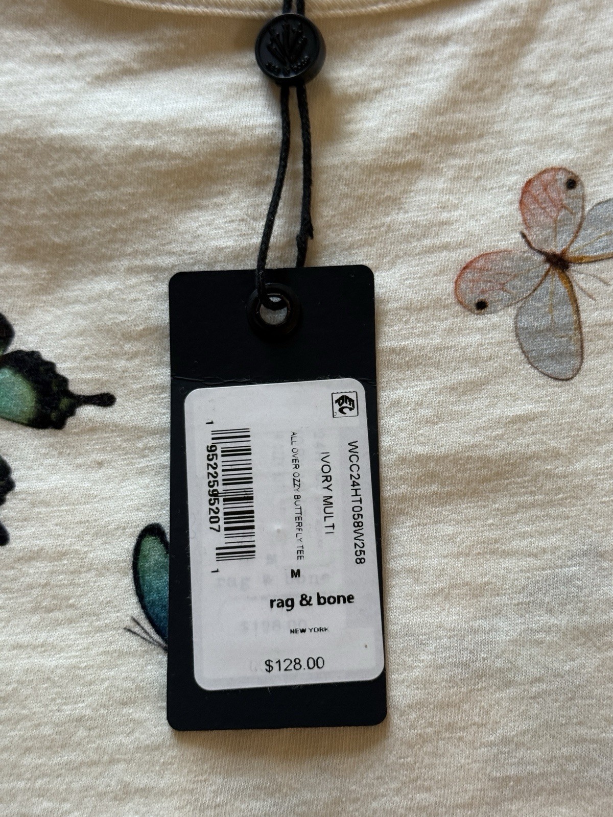 Rag and Bone All Over Ozzy Graphic Tee Size Medium Butterfly Print Pima Cotton