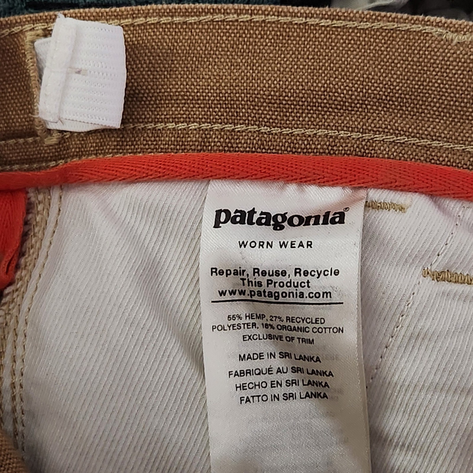 Patagonia Hemp Utility Pants Boys Small Brown Double Knee Canvas Outdoor 66585