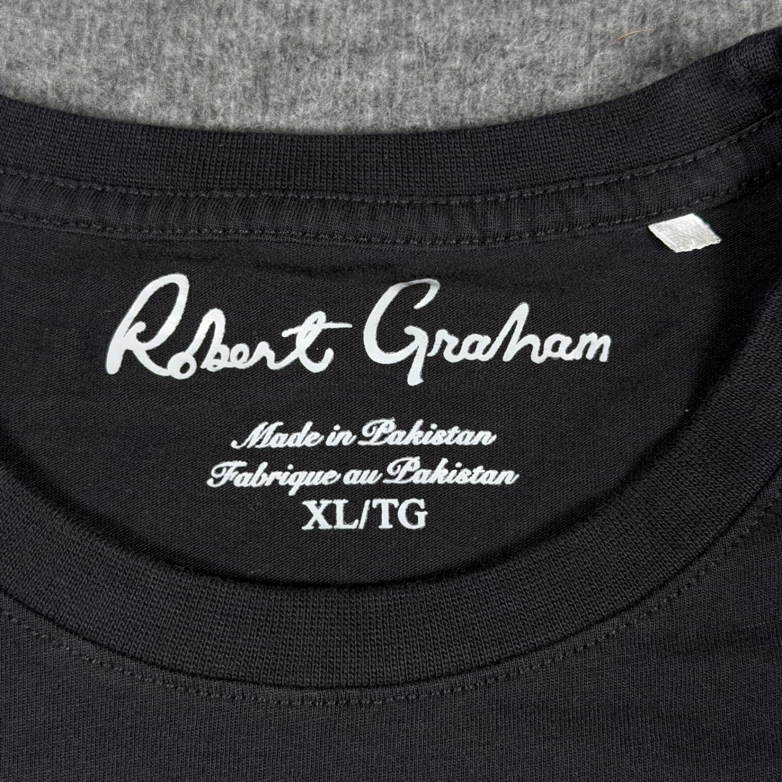 Robert Graham Shirt Mens XL Black Neon Blue Dog Graphic Crew Short Sleeve Tee