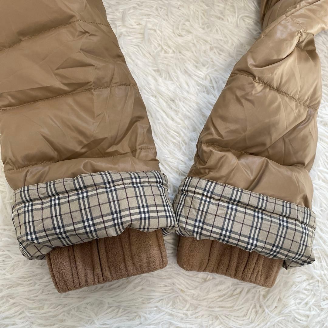 Burberry Blue Label down coat with raccoon Nova check pattern size 38