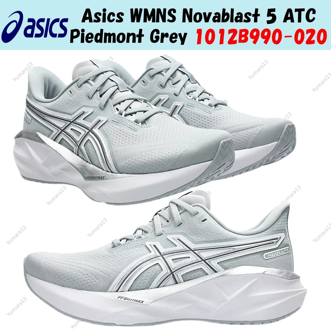 Asics WMNS Novablast 5 ATC Piedmont Grey 1012B990-020 Women’s Size