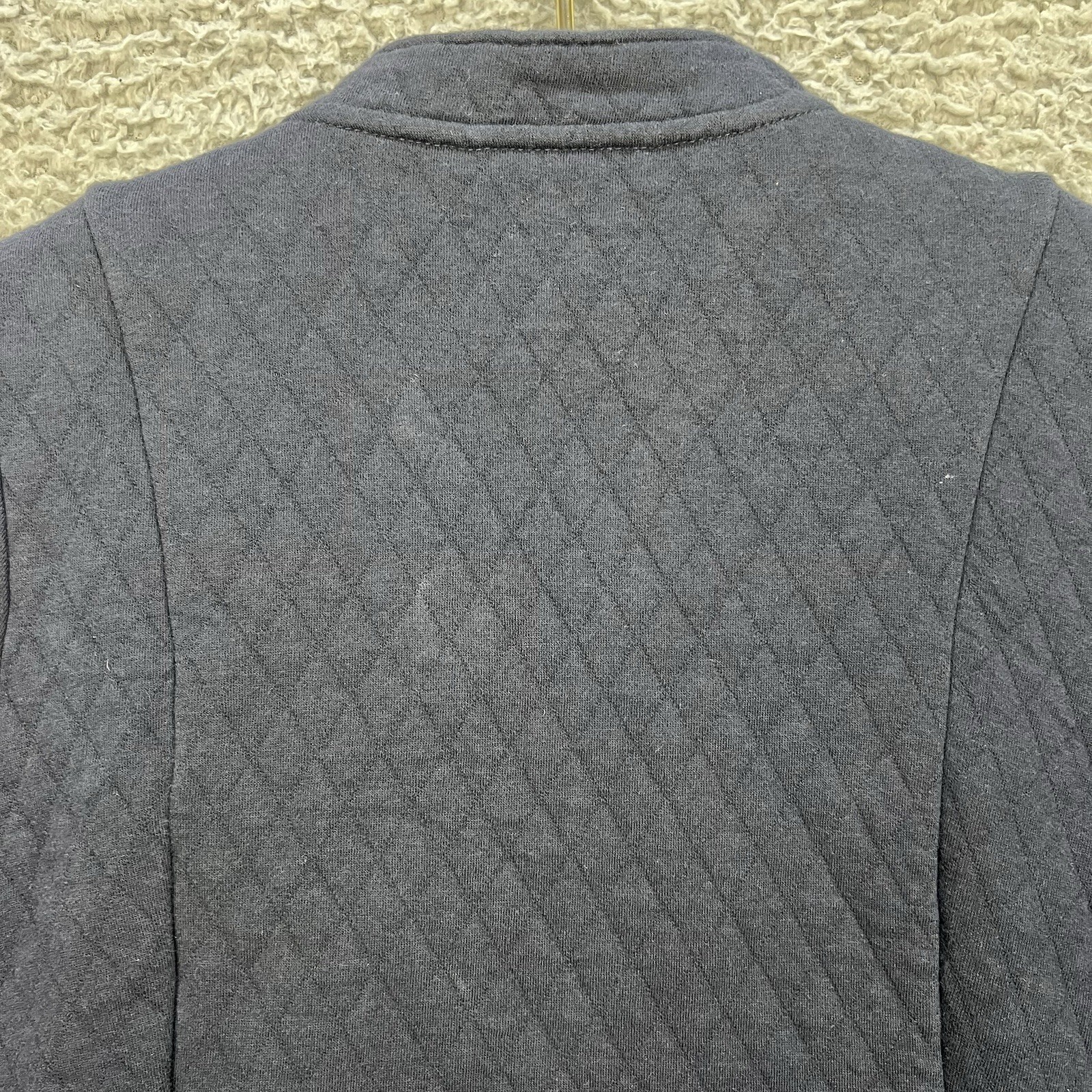 Banana Republic Womens Medium Moto Zip Jacket Asymmetrical Zip Navy Blue Cotton