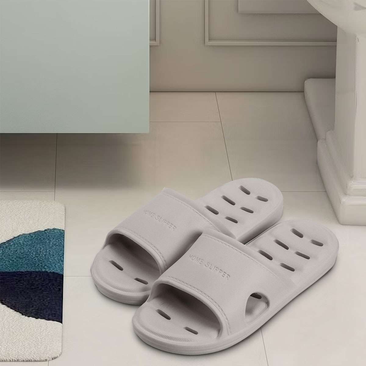 Unisex Anti-slip Soft Light Shower Slippers Bathroom Hollow Flat Sandals Shoes