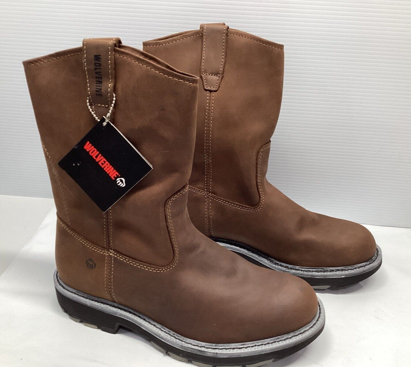 Wolverine Men’s Wellington Leather Work Boots Dark Brown W04727 Size 13M
