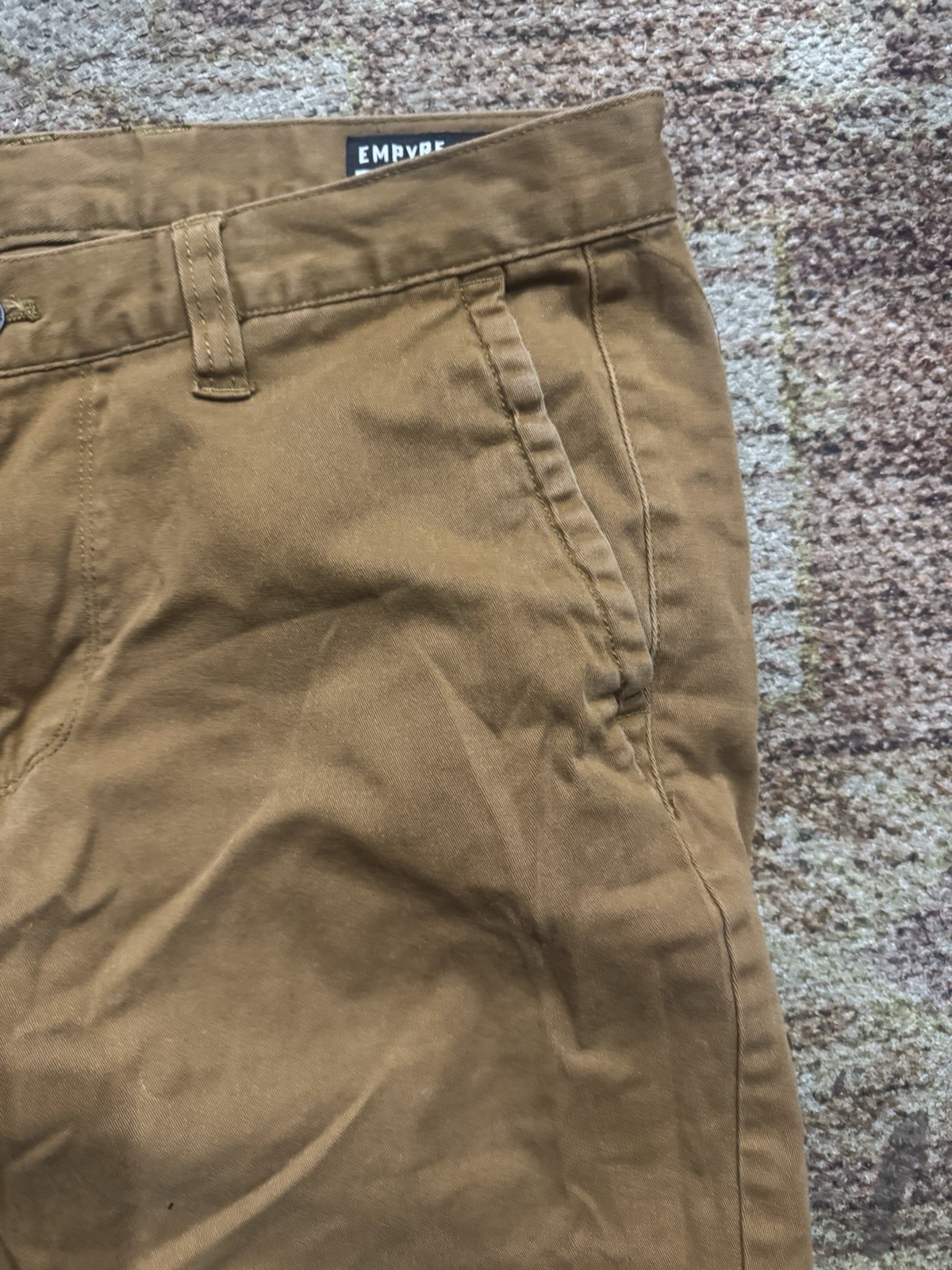 Empyre Men’s Jogger Pants Brown Twill Stretch Slim Tapered Pockets 32