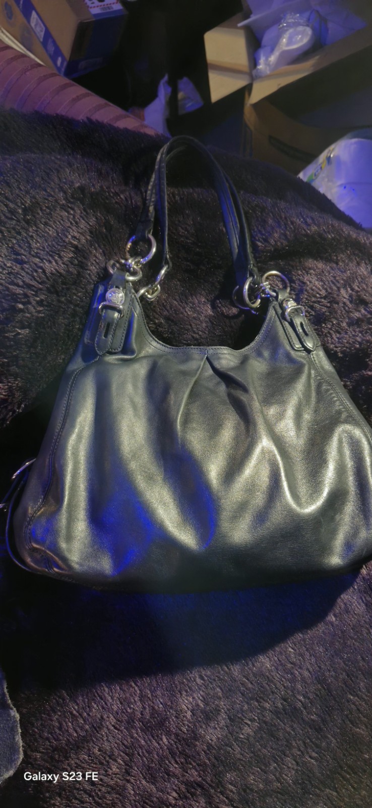 Coach Madison Leather Handbag Black