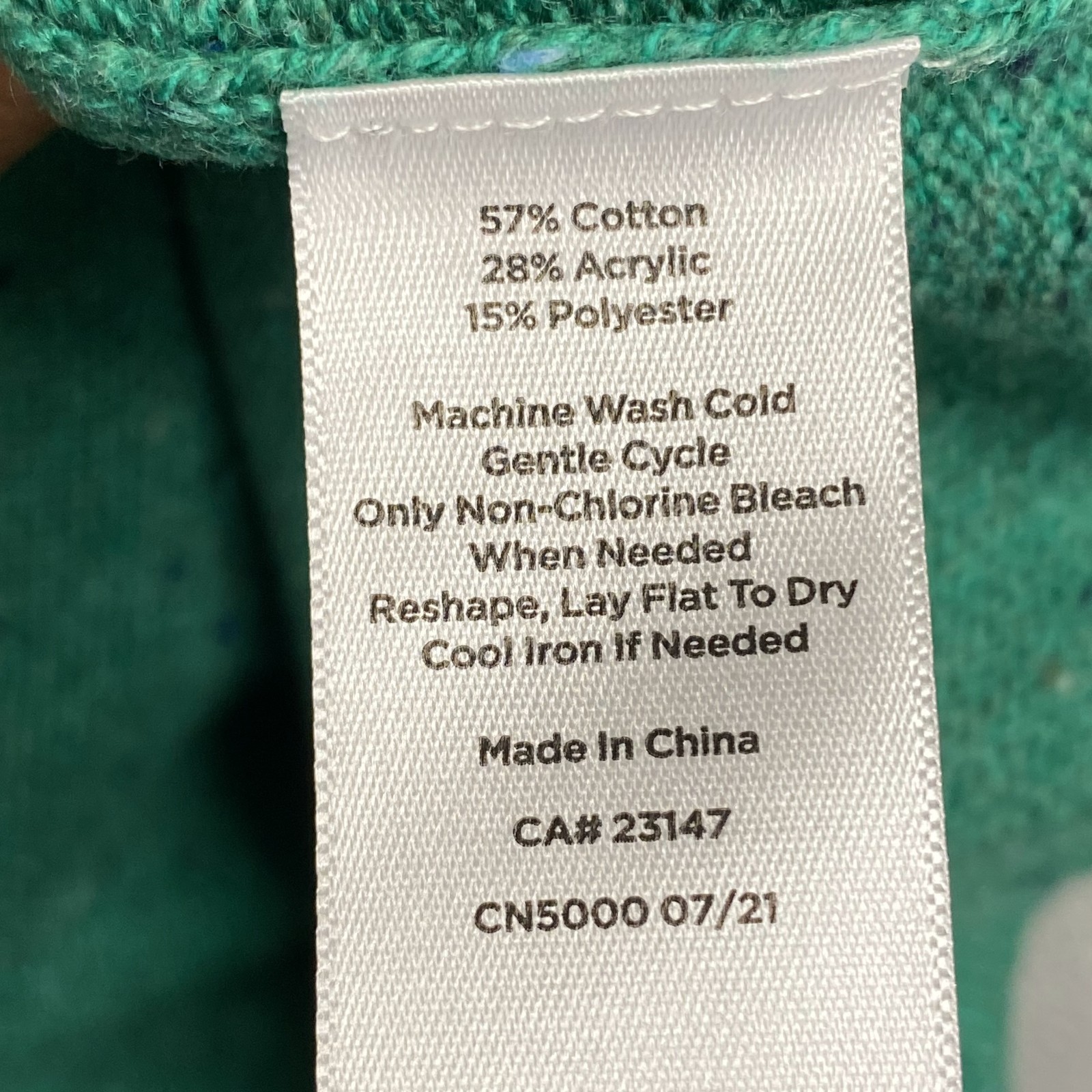 Talbots Mockneck Sweater Dress Green Blue Confetti Shaker Stitch Button Shift XL