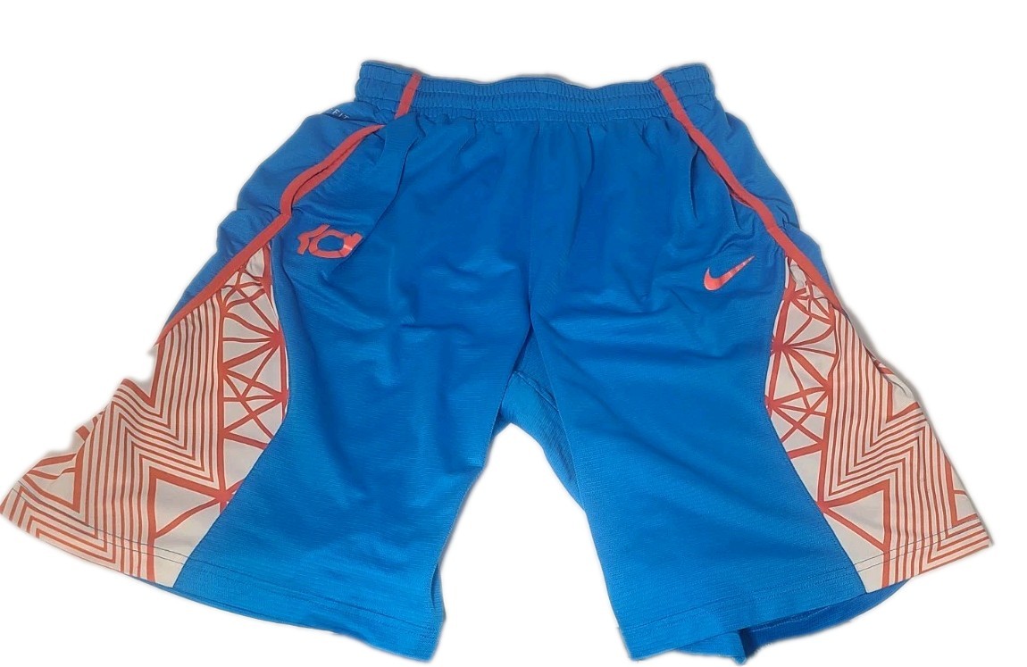 Nike Kevin Durant KD Basketball Shorts Blue/Orange Dri-fit OKC Colors Large Used