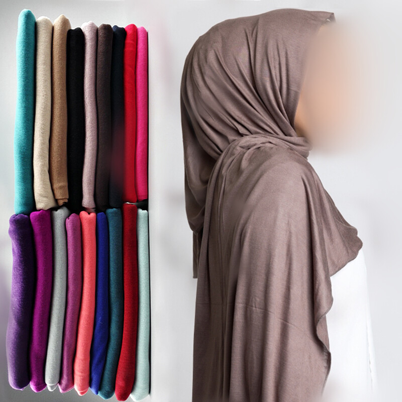 Soft Jersey Hijabs Scarf Shawls Muslim Head Scarves Wraps Turban Hijab 40 Colors