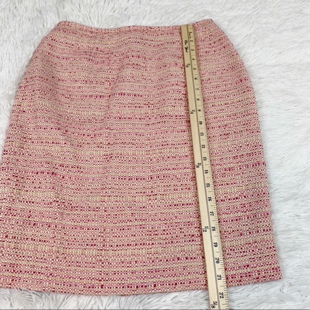 Lafayette 148 New tweed wool blend pencil Skirt knee length slit high waist