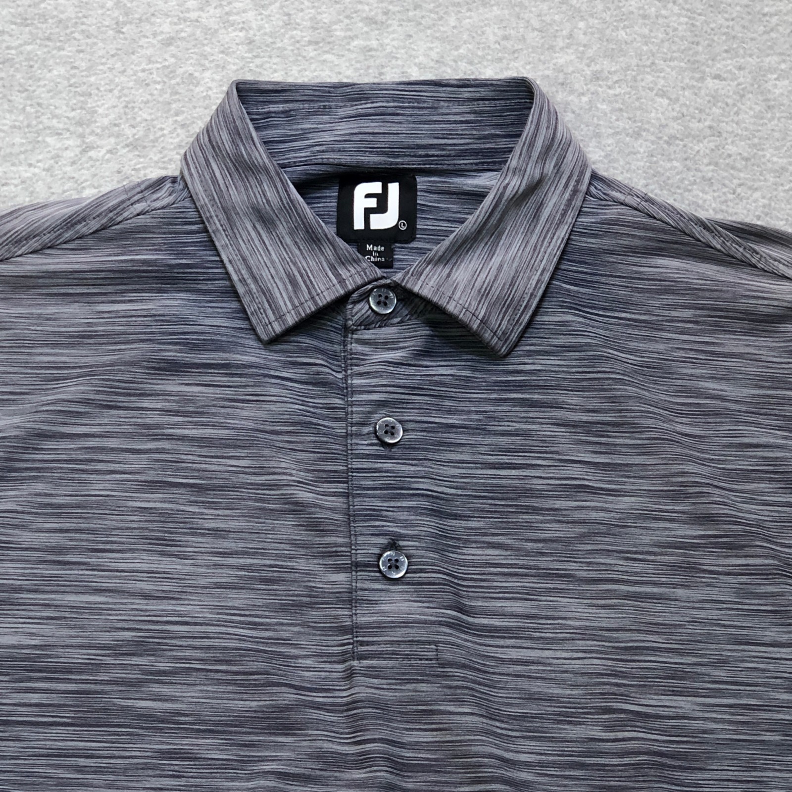 Footjoy FJ Polo Shirt Men’s Large Grey Heather Golf Performance Stretch Outdoor