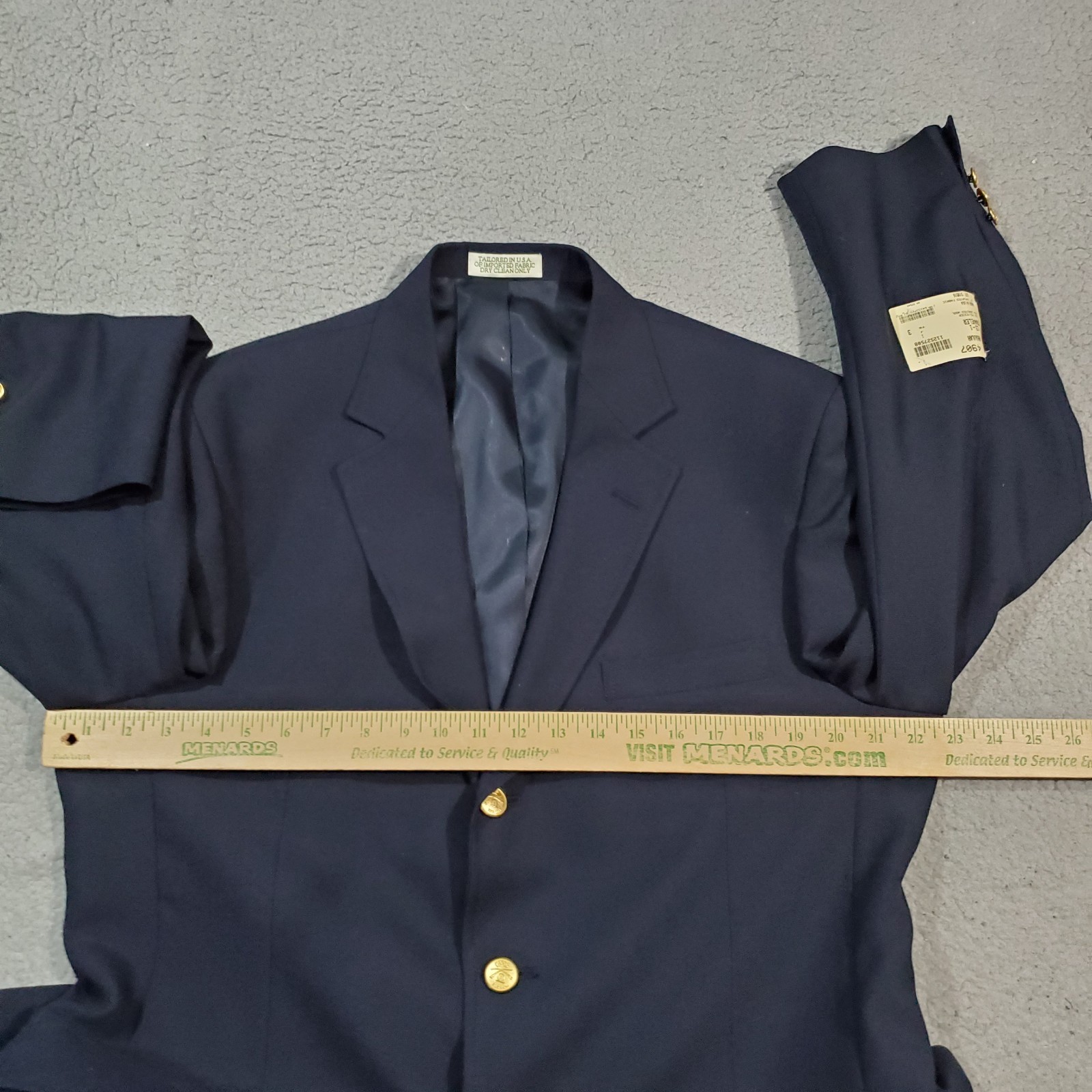 Orvis Blazer Sport Coat Jacket Mens 42R Blue Gold Buttons Worsted Wool Traveler