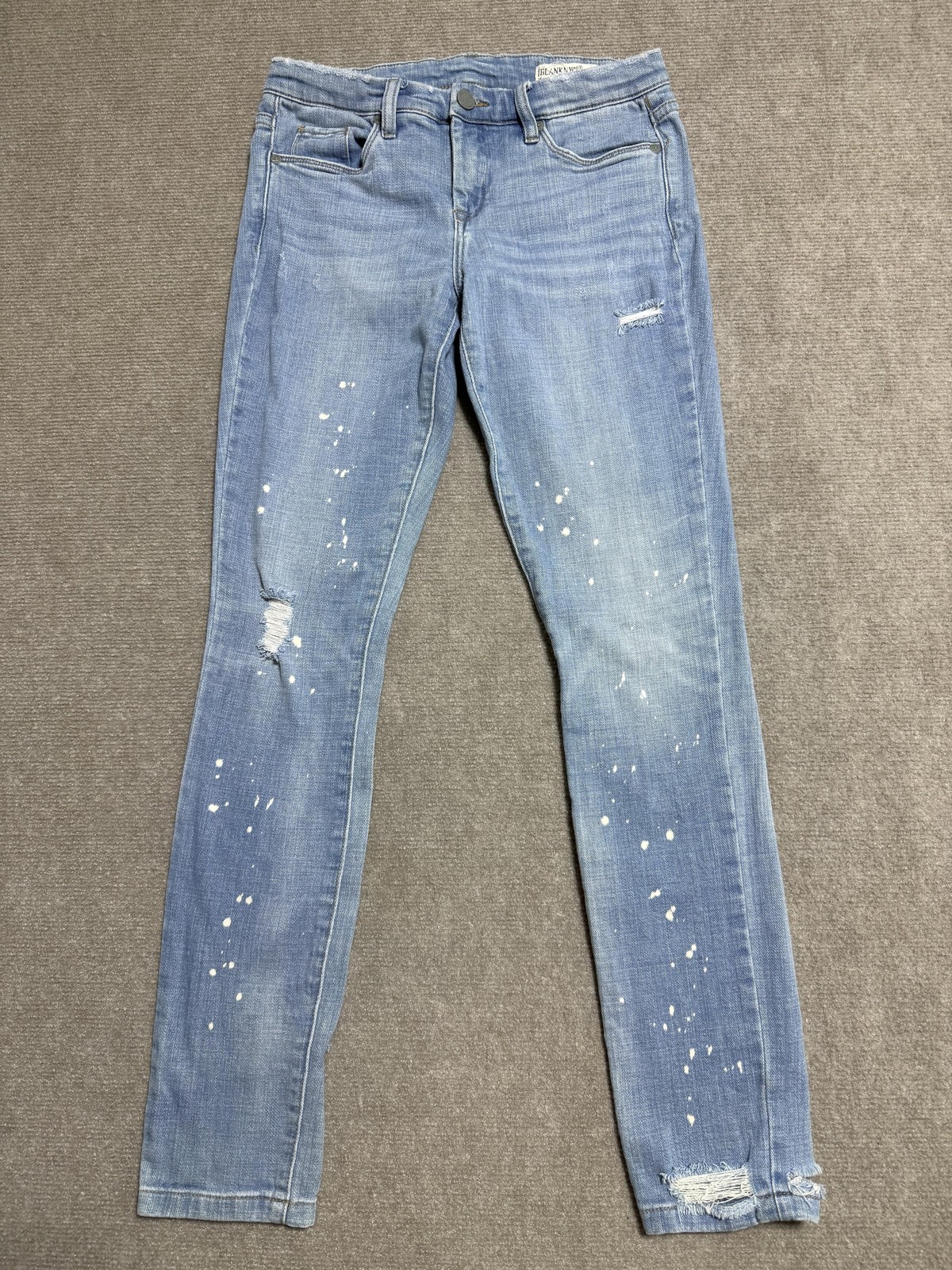 BLANKNYC Jeans Womens 27 Skinny Distressed Paint Splatter Denim Pants