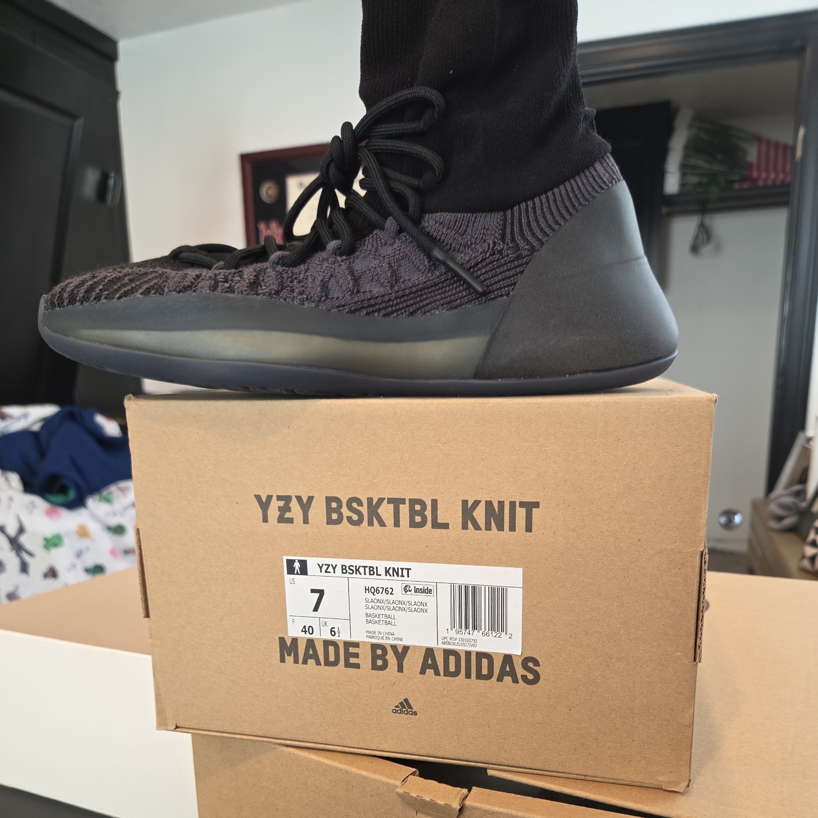 Adidas YZY BSKTBL Knit Slate Blue US 7 New with Box Hq6762
