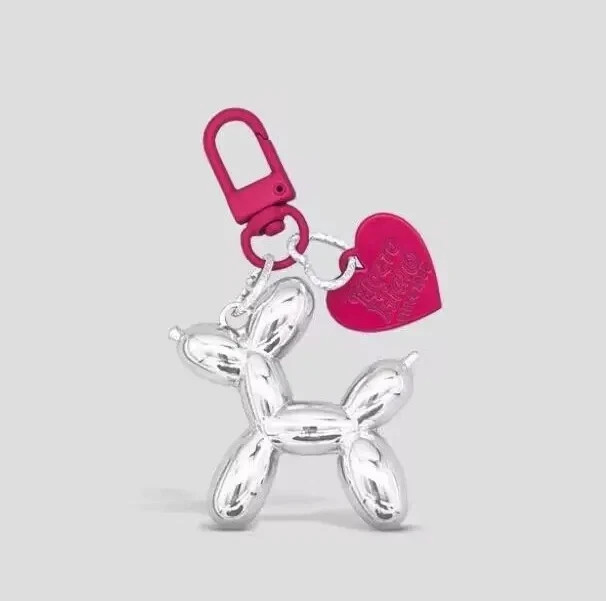 1pc Cute Jelly Balloon Dog Keychain Cartoon Pendant Unisex Key Accessory