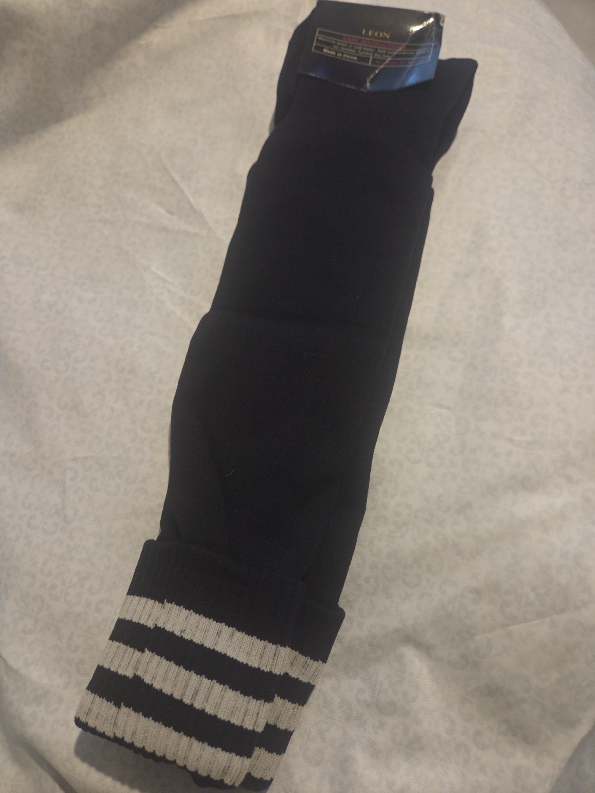 Final Decision Athletic Over-the-Calf Striped Socks Black/White Size 9-13
