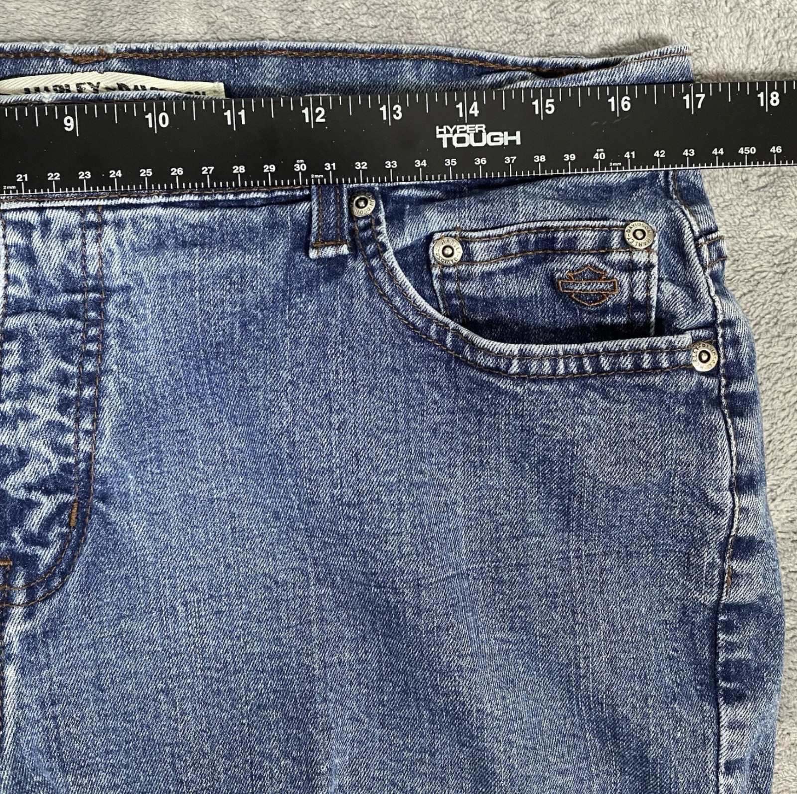 Harley Davidson Jeans Womens 14P Blue Straight Leg Mid Rise Medium Wash Denim