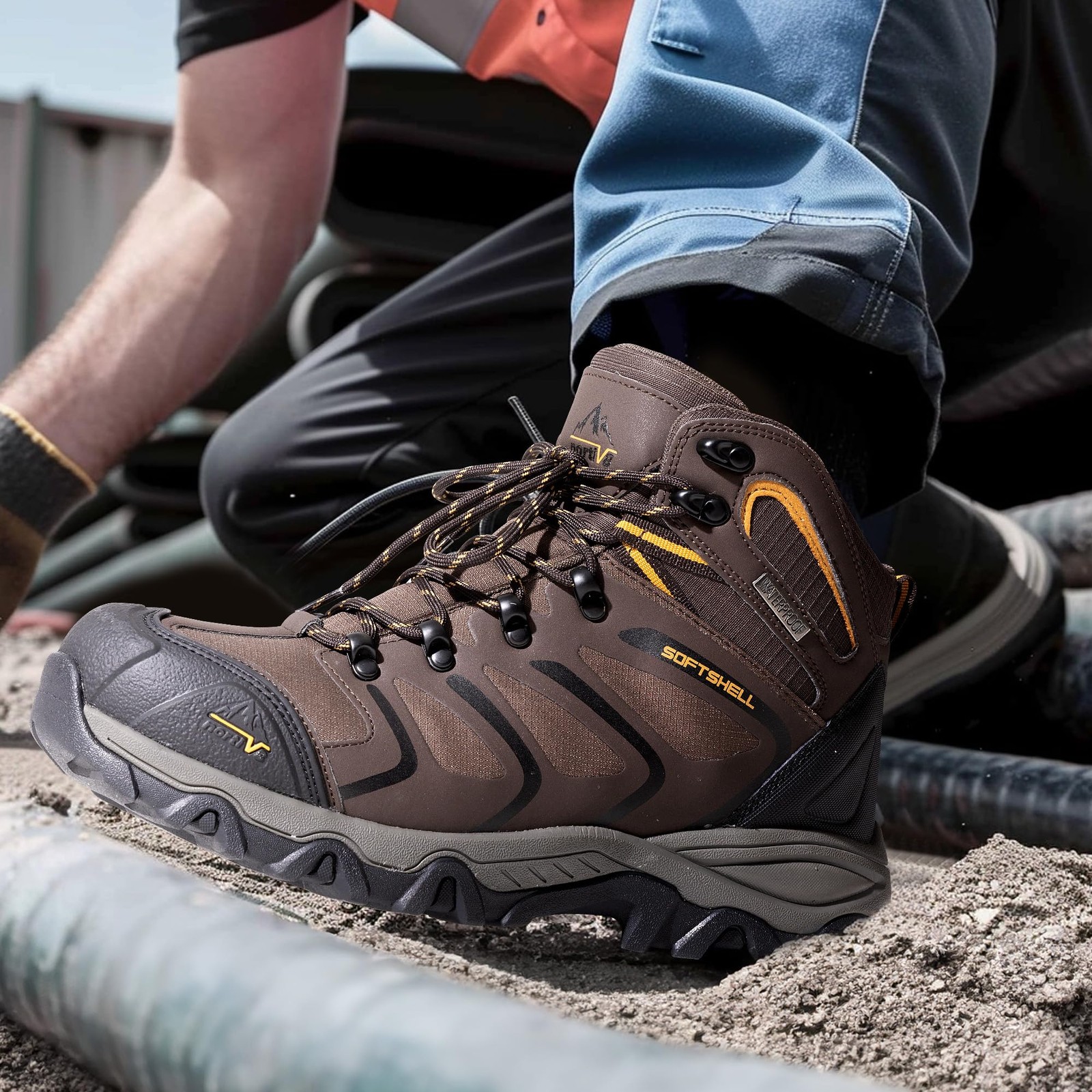 NORTIV 8 Waterproof Work Boots for Men Steel Toe Safety Construction Boots AR…