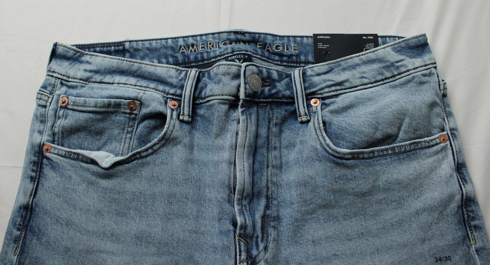 American Eagle Men’s Airflex+ Slim Fit Jeans AC2 Light Wash Size: 34 x 30 NWT