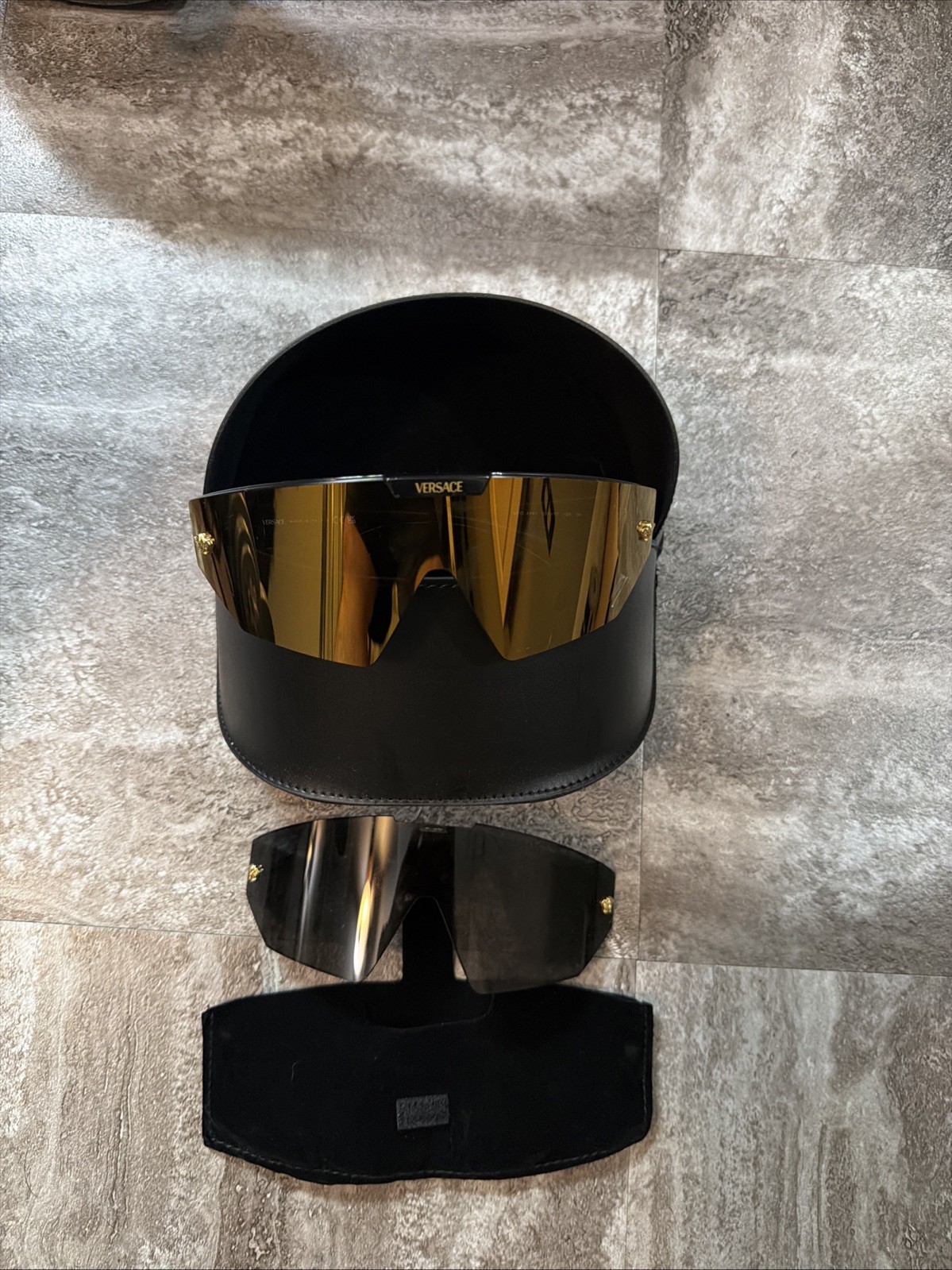 VERSACE VE4461 GB1/87 Black/Dark Grey/Mirror Gold 47-147-125 Sunglasses
