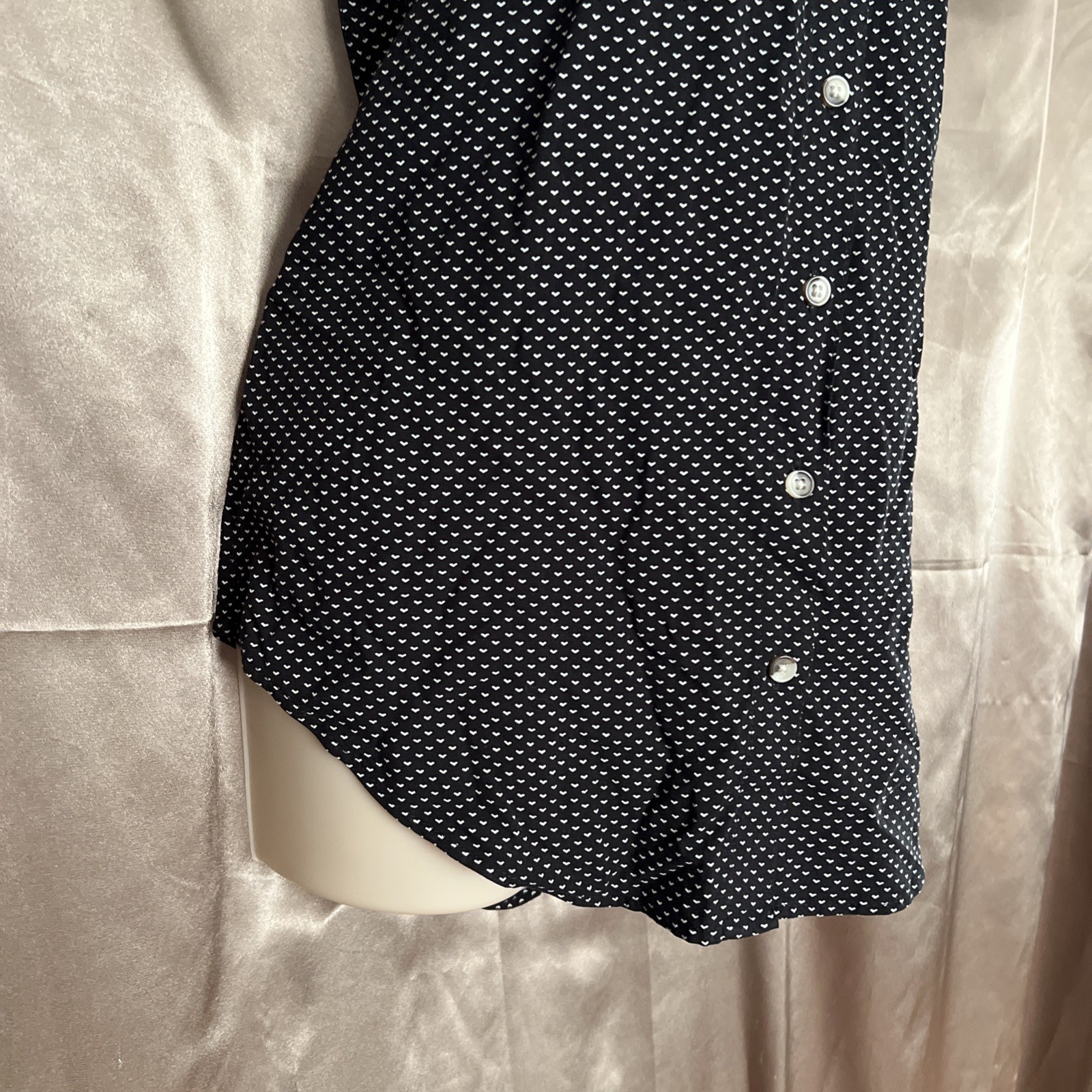 Jachs New York Girlfriend Ladie’s S Shirt Top Blouse Short Sleeve Black Dots