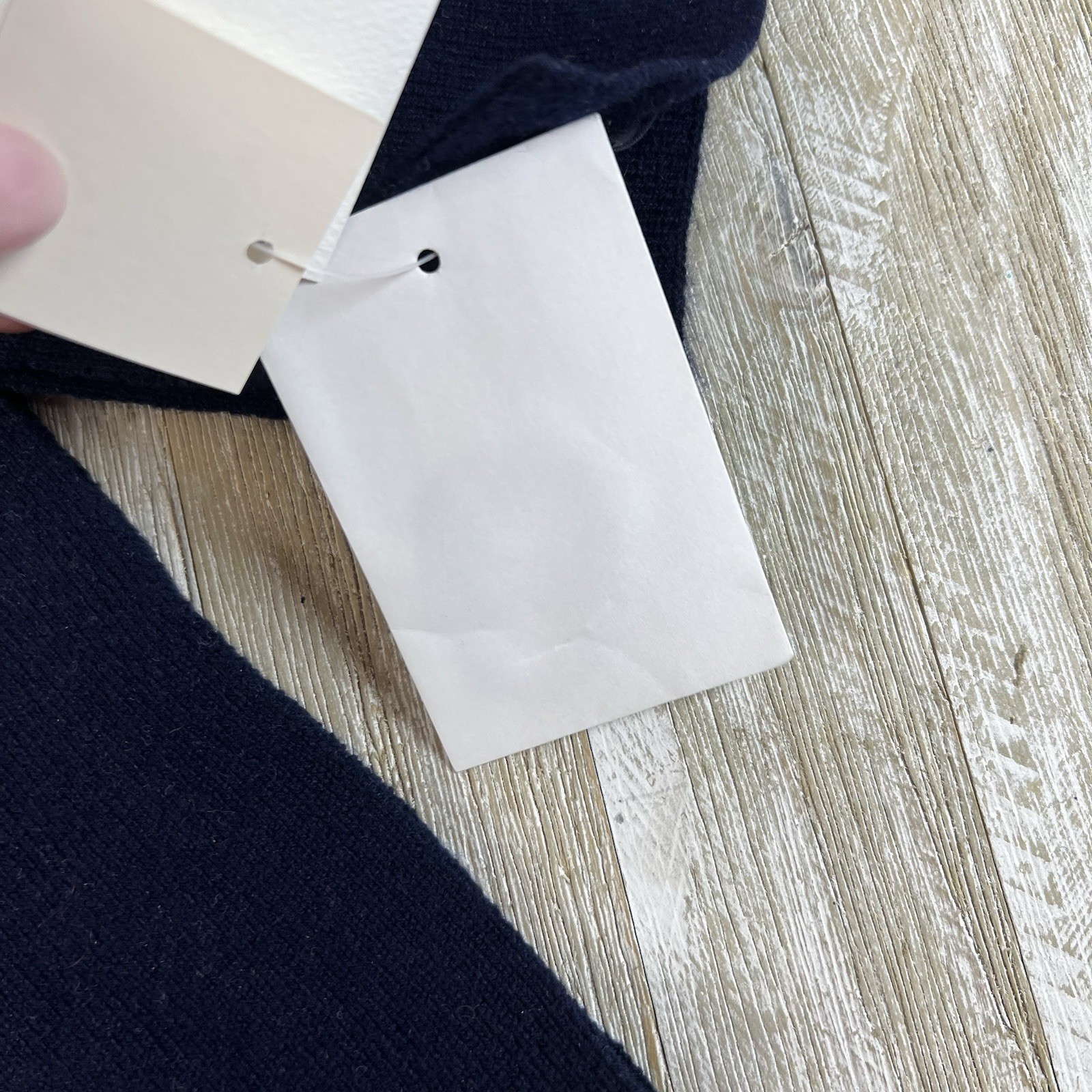 Lands End Navy Blue 100% Cashmere Skinny Scar 64×5-inches New