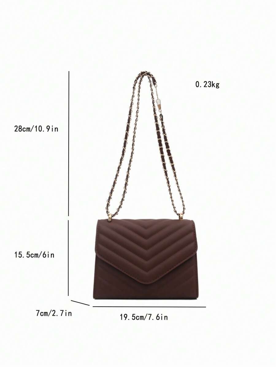 Mini Chevron Flap Square Bag Women Chain Crossbody Adjustable Shoulder Purse