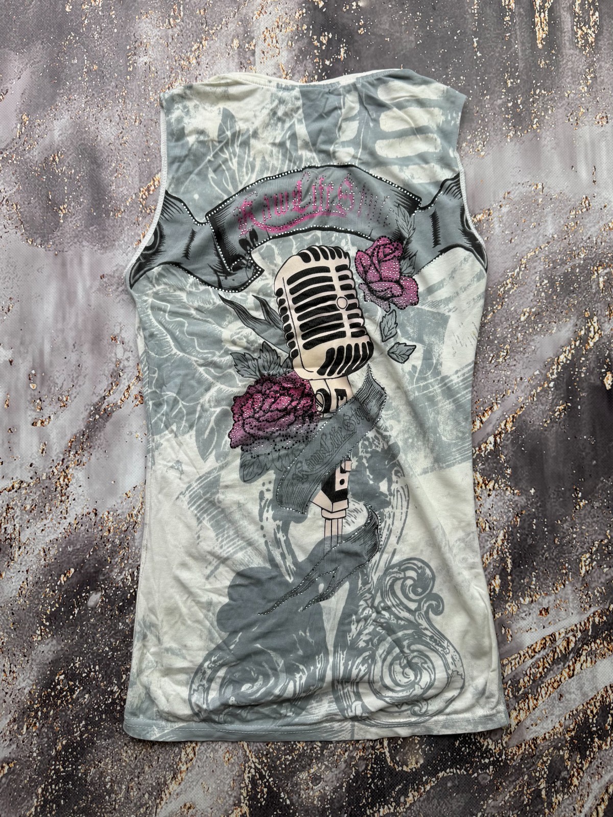Vintage Y2K Grunge Printed Tank Top Women’s Size XS