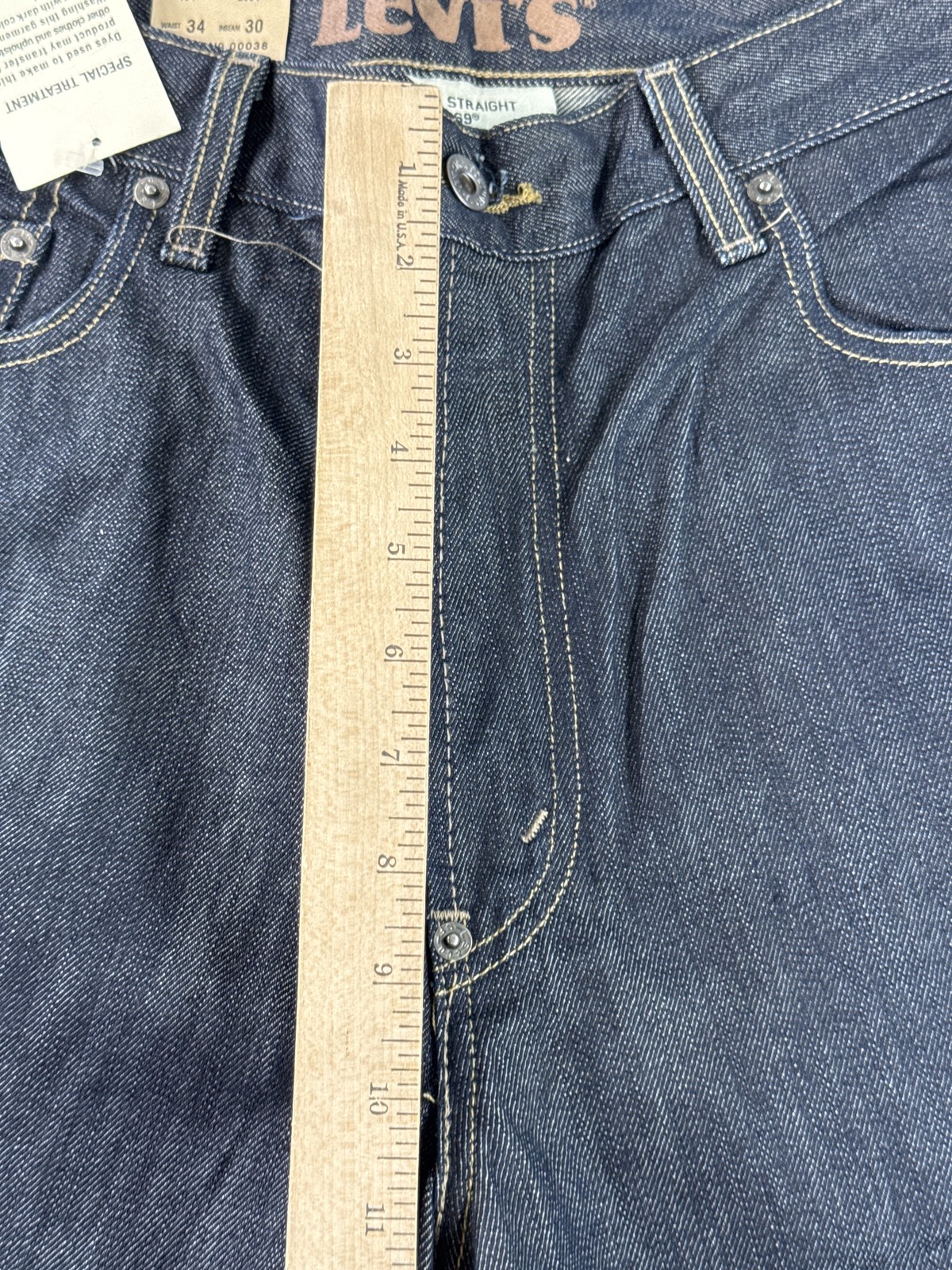 Levi’s 569 Straight Leg Dark Wash Denim Jeans W34 L30 100% Cotton New Tags Mid