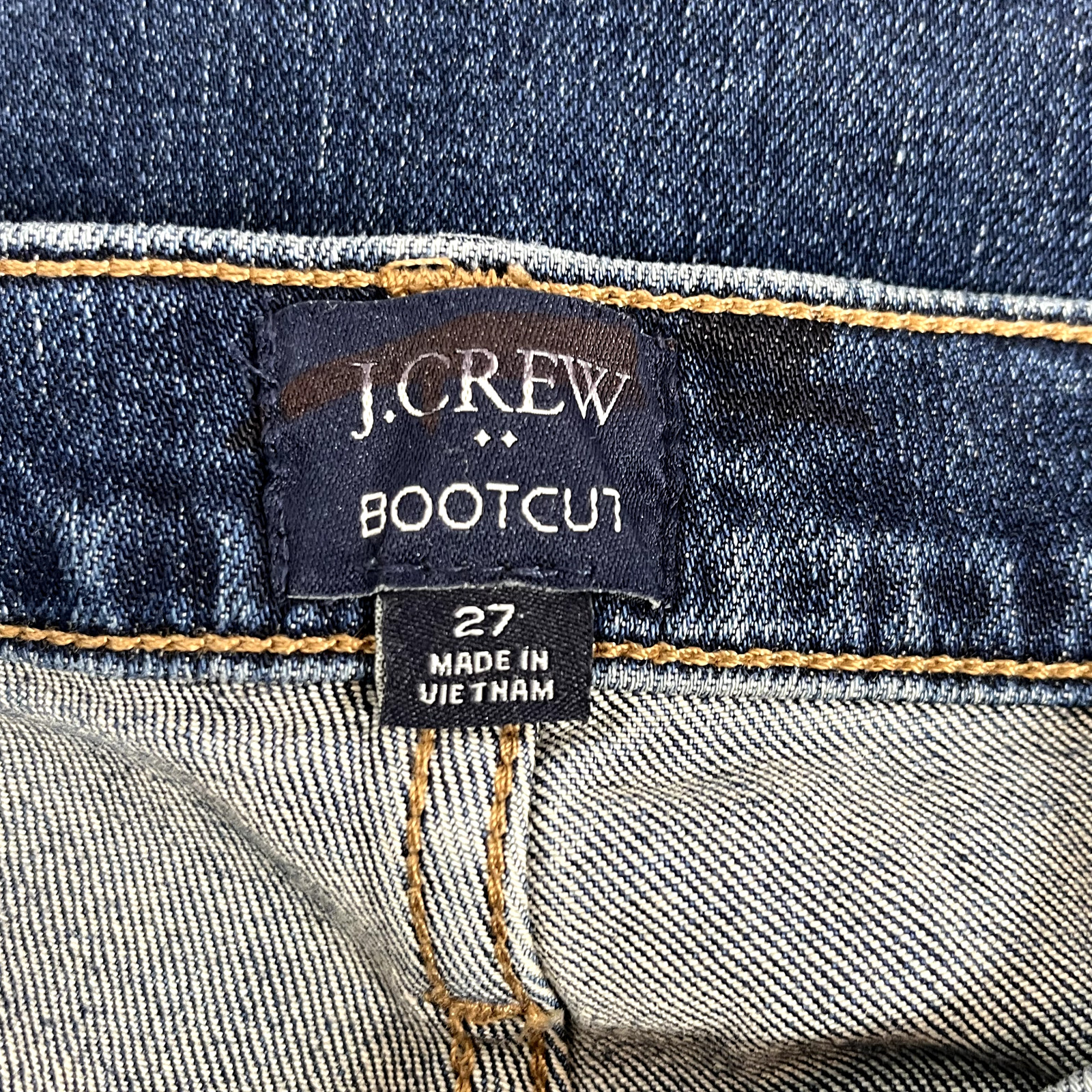 J.CREW FACTORY NWOT Bootcut All-Day Stretch Blue Jean Jeans sz 27 BT087