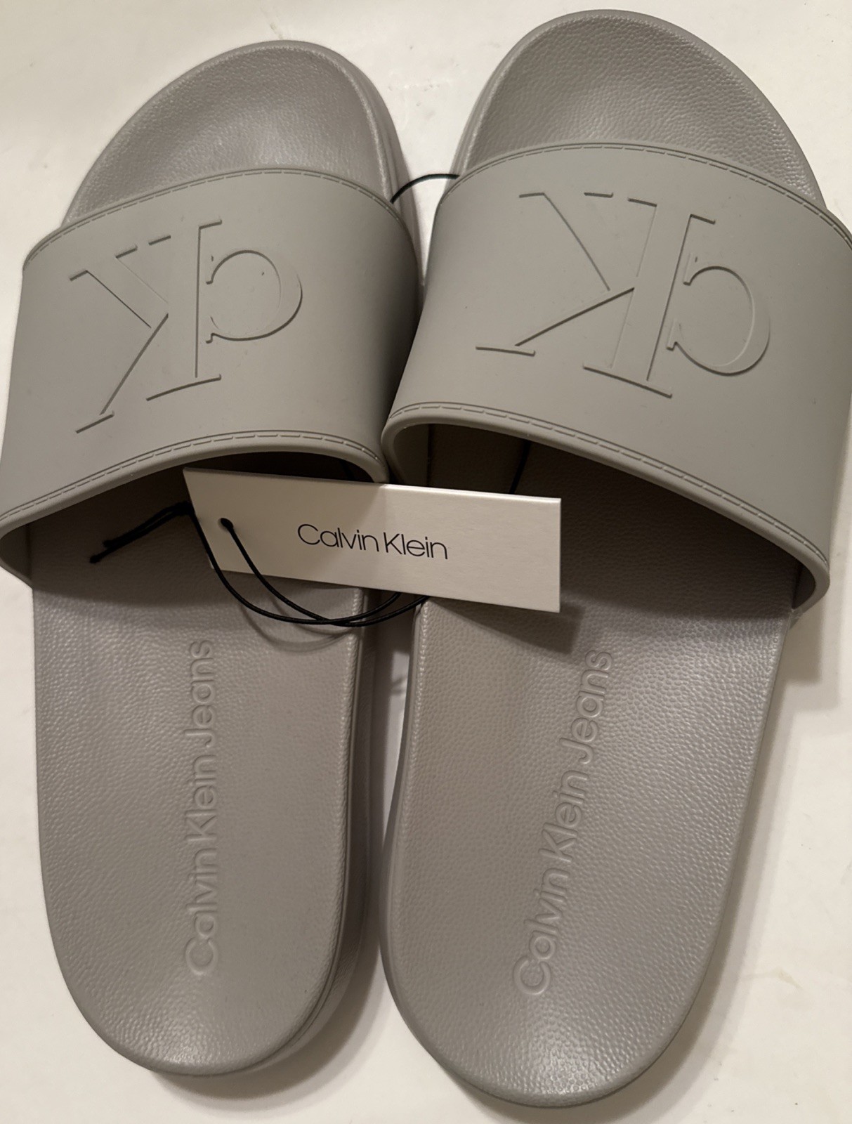 Calvin Klein -Men’s CMWINSTON Slide Sandal SIZE 10 M Light GRAY 050 New.
