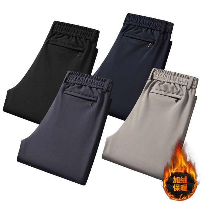 Winter Men Fleece Lined Joggers Pants Workout Warm Trousers Casual Straight Pant