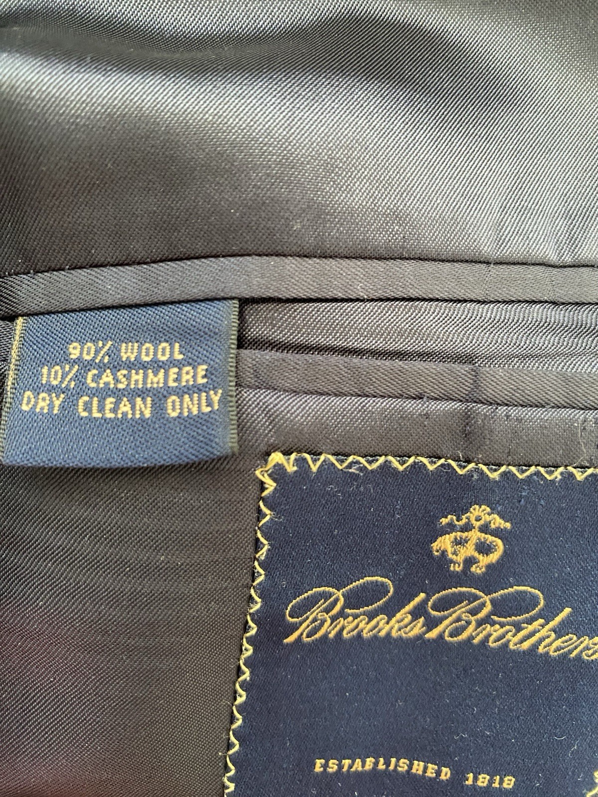 44S BROOKS BROTHERS Italian fleece Logo Gold Button Flannel Wool Tweed Blazer