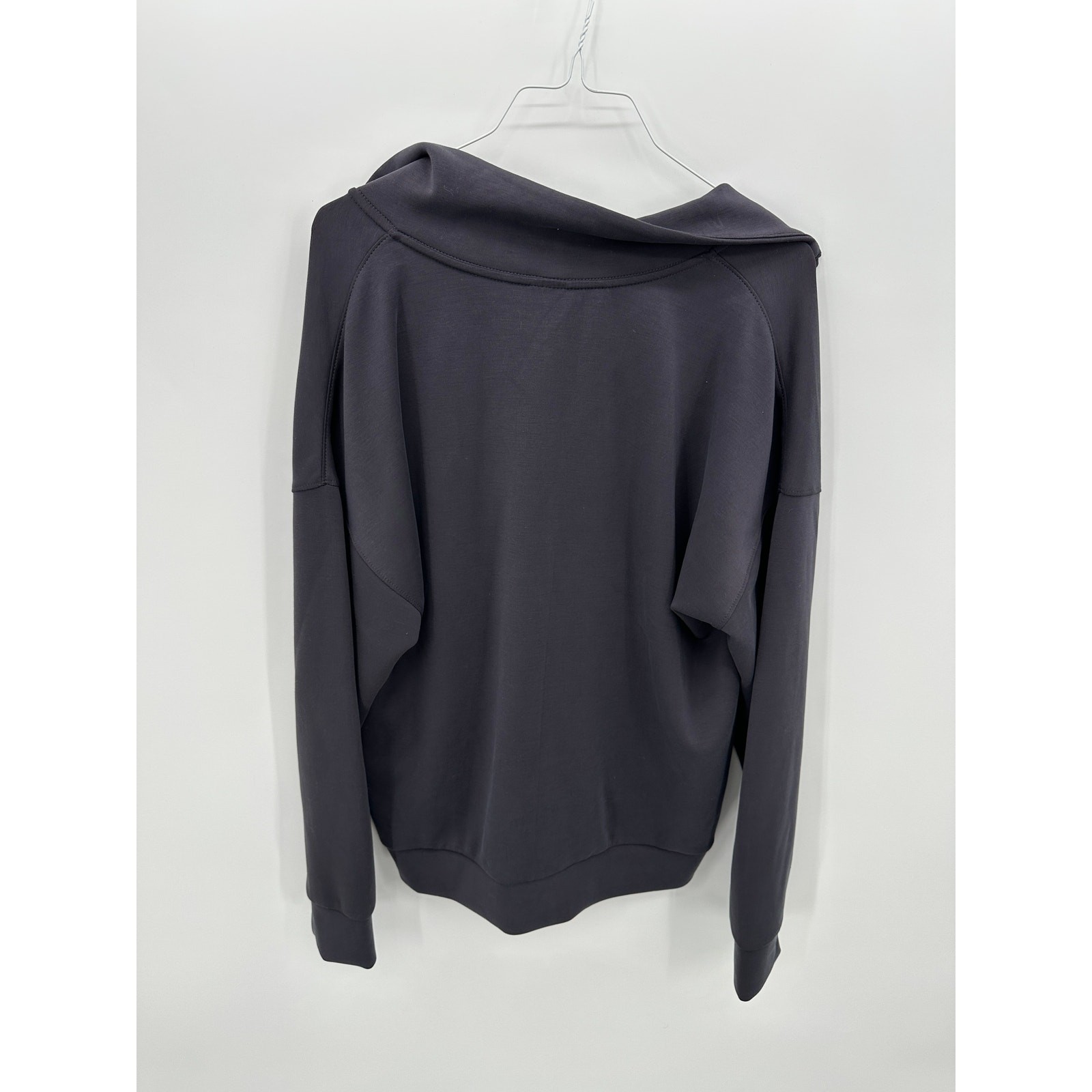 Womens Quarter Zip Pullover Sz M Modal Sandwash Gray Active Athleisure Lounge
