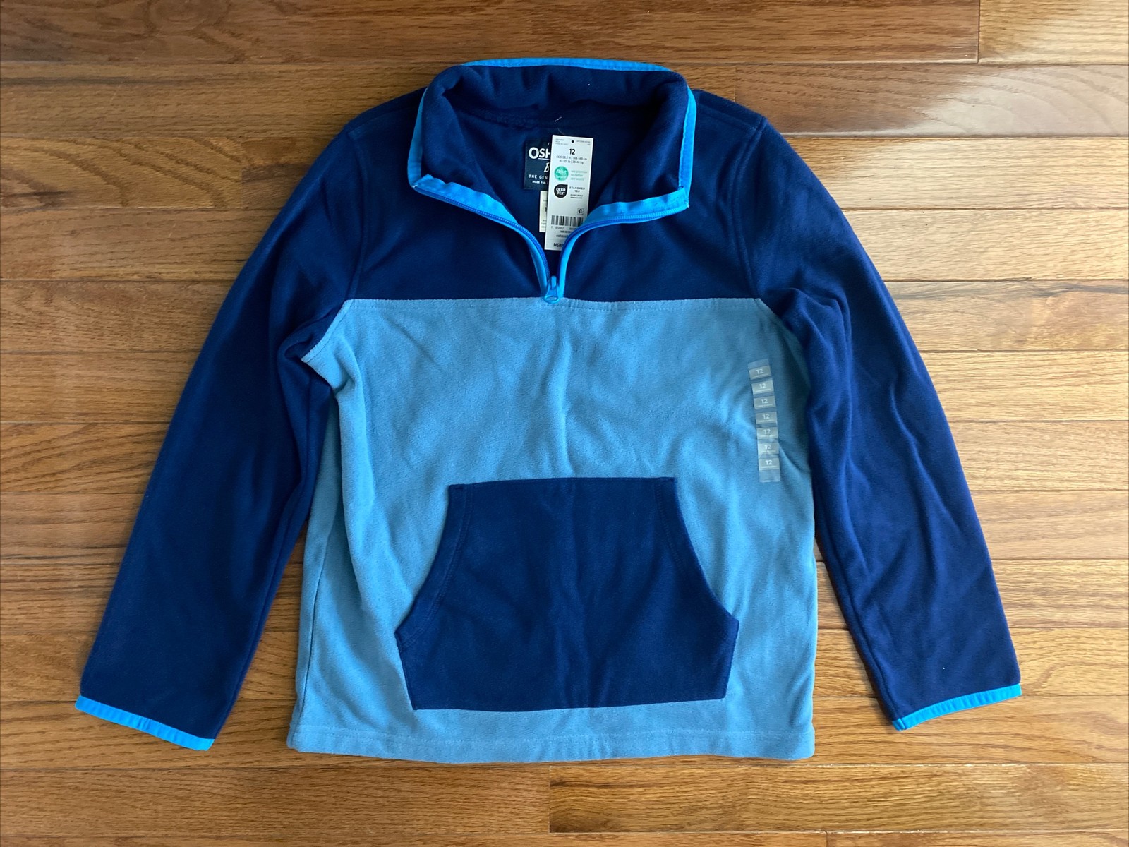 NWT! Boys OSHKOSH B’GOSH Blue Fleece Pullover Size 12