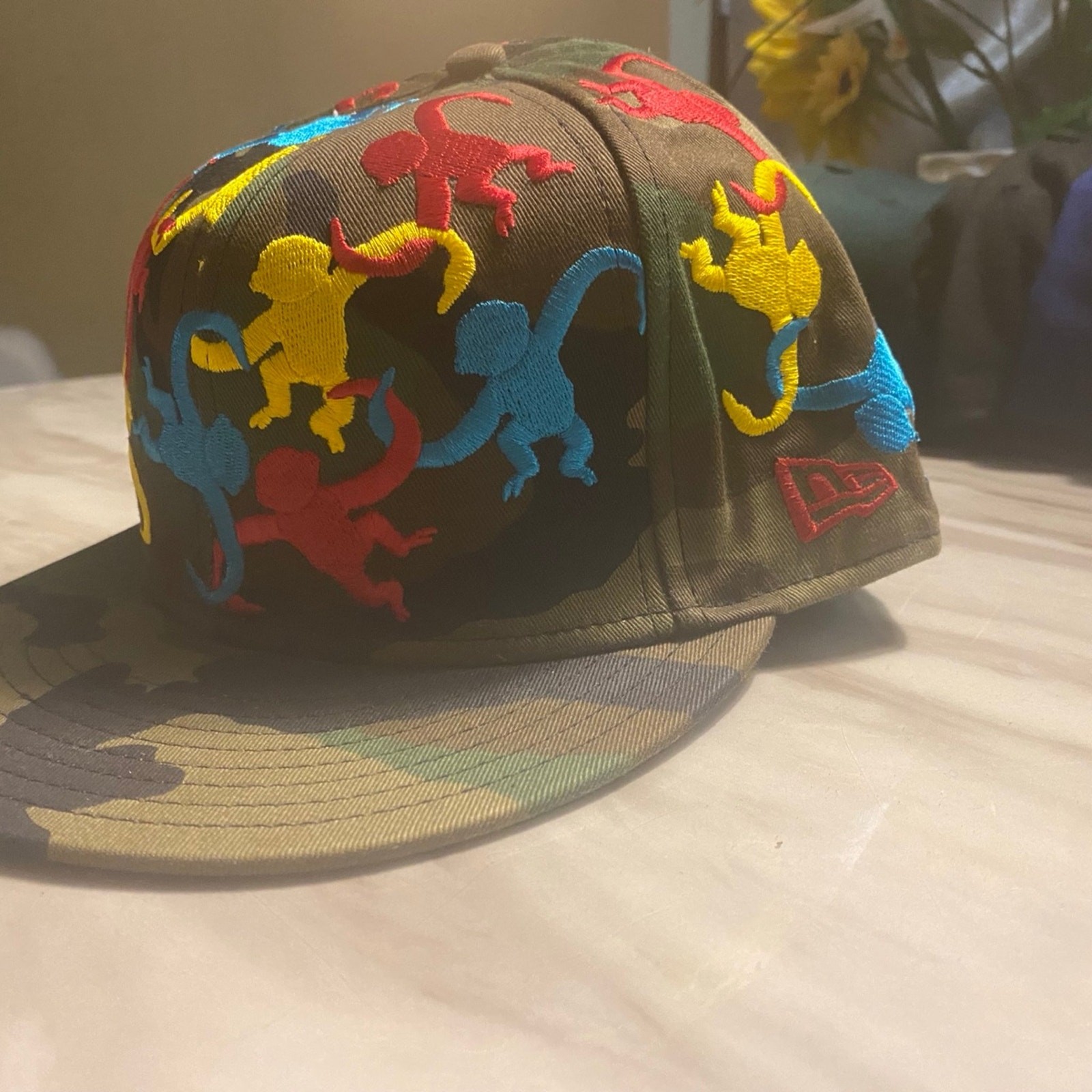 New Era Hat 7 5/8 Color Army & Colorful