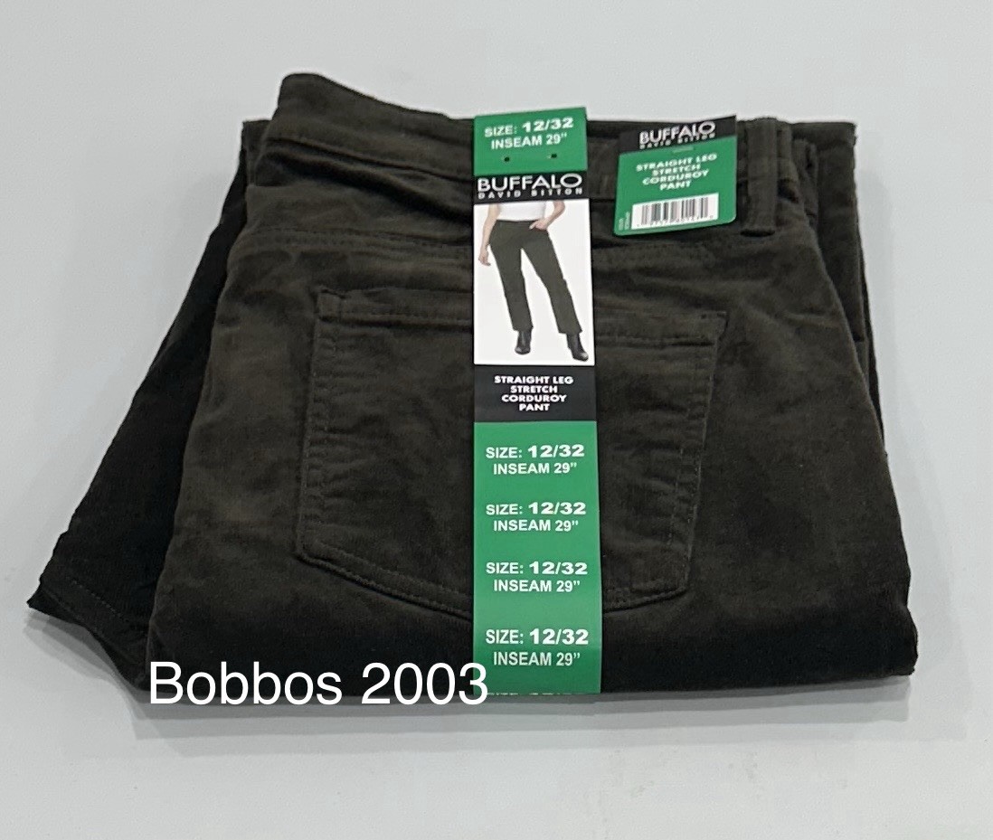 Buffalo David Bitton Women’s Stretch Straight Leg Corduroy Pants, Rosemary,12/32