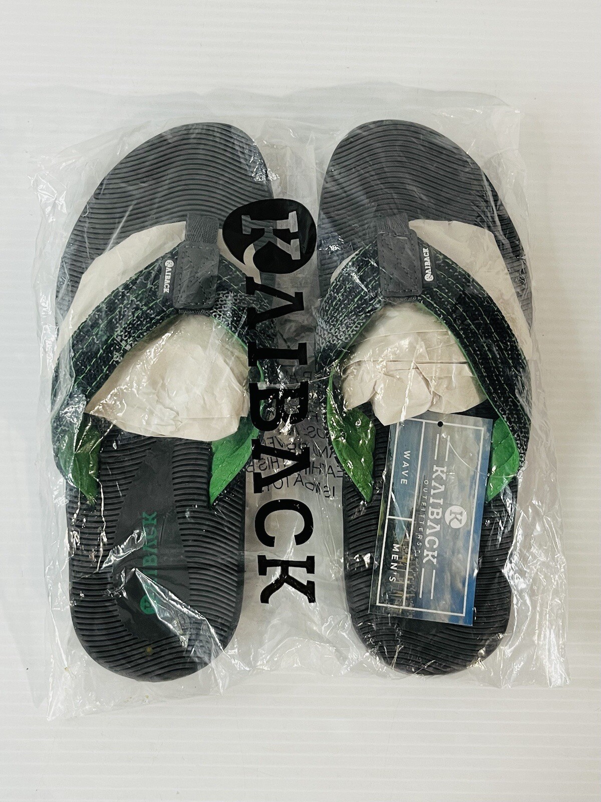 Kaiback Wave Sport Men’s Flip Flop Sandals with Tough Tread Size 8 Green NWT