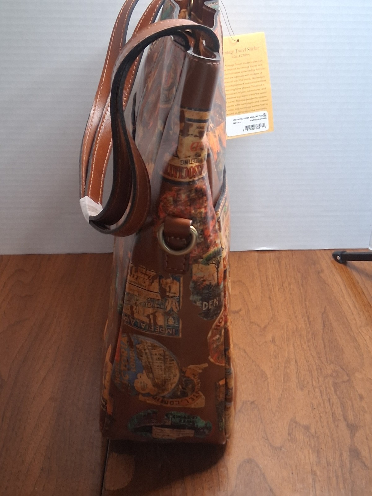 Patricia Nash Brown Multicolor Travel Graphic Tote Medium Double Handles Pockets