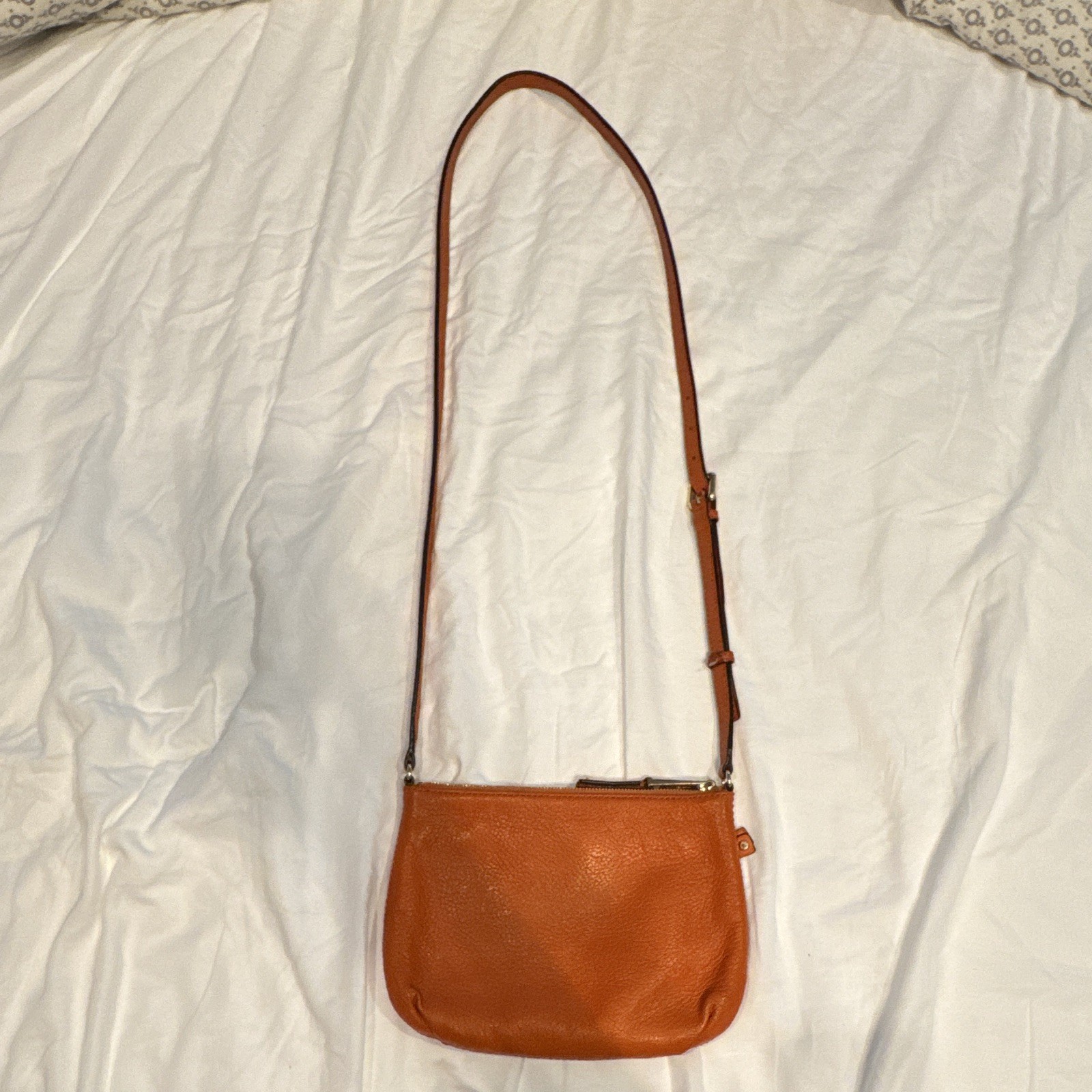 Michael Kors Gilmore Small Pebbled Leather Crossbody Bag Mandarin Orange Purse
