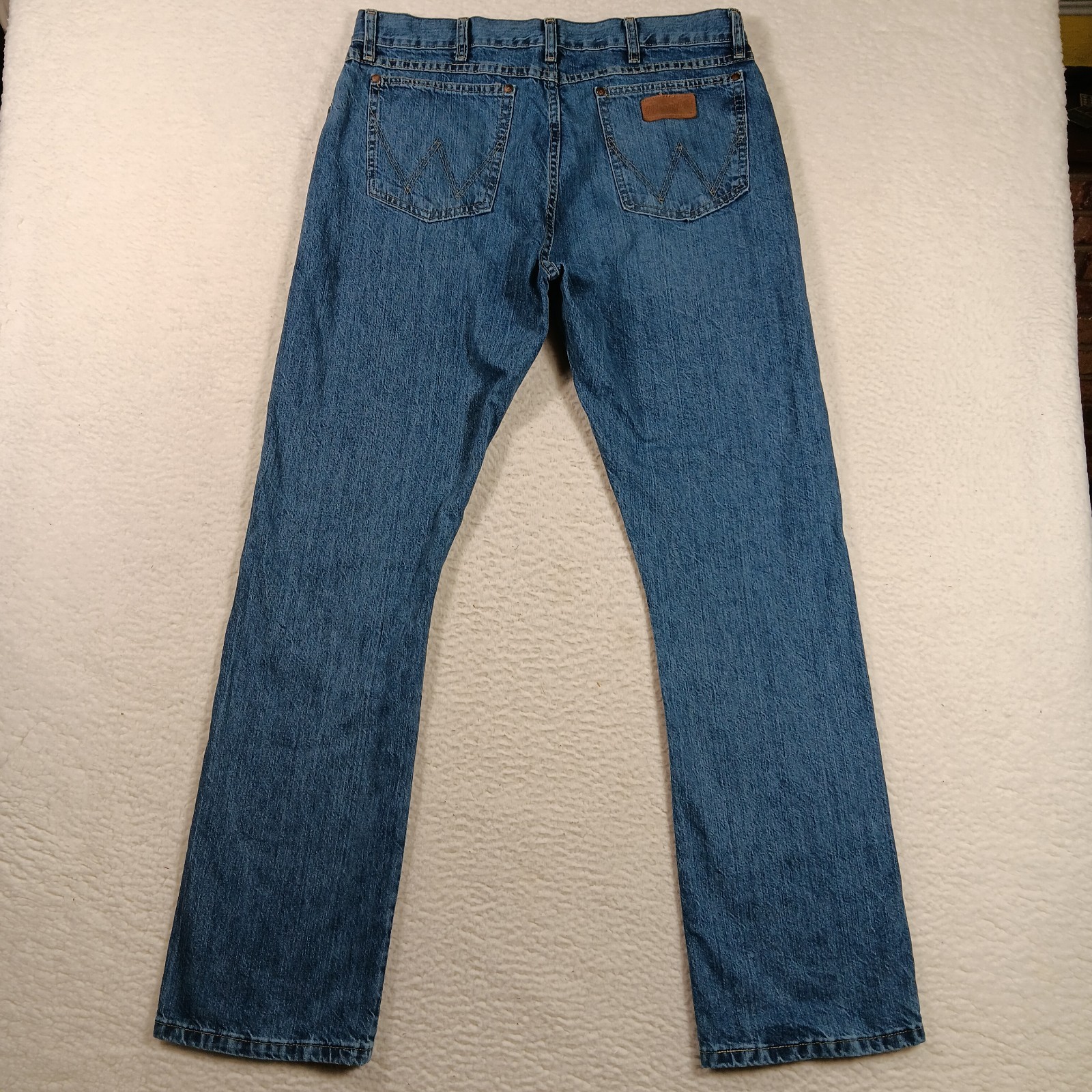 Wrangler Retro Jeans Mens 35×34 Blue Denim Slim Boot Western Cowboy Workwear