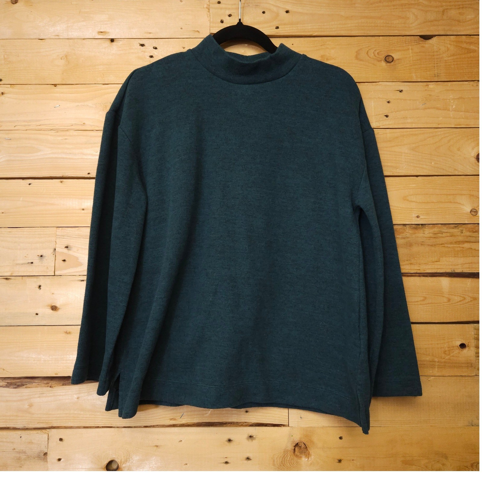 Old Navy LS Cozy Tunic Jet Stream Dark Teal Mock Neck Knit Top S
