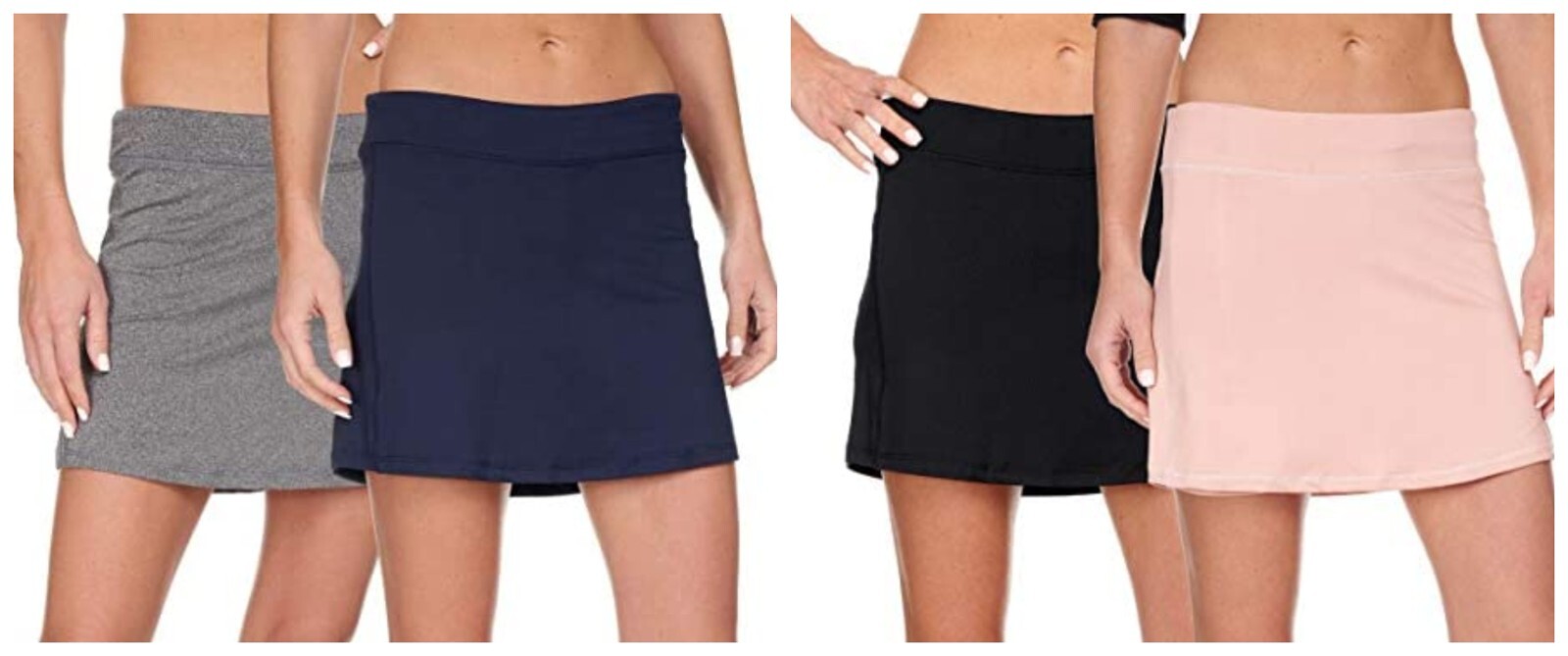 Women’s Athletic Tennis Skirt Skort Gym Double Layer Biker Short W Pocket