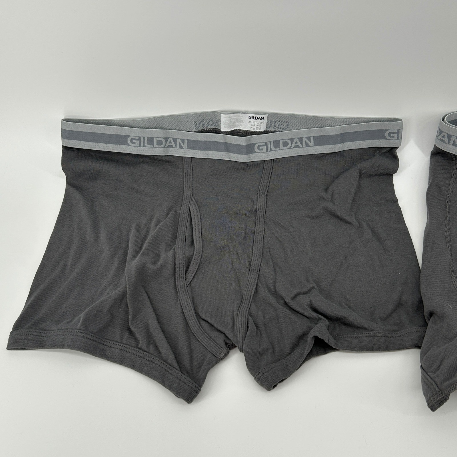 Gildan Mens Boxer Briefs 5 Pack Charcoal Gray 100% Cotton 2XL 44-46 Waist NWOT