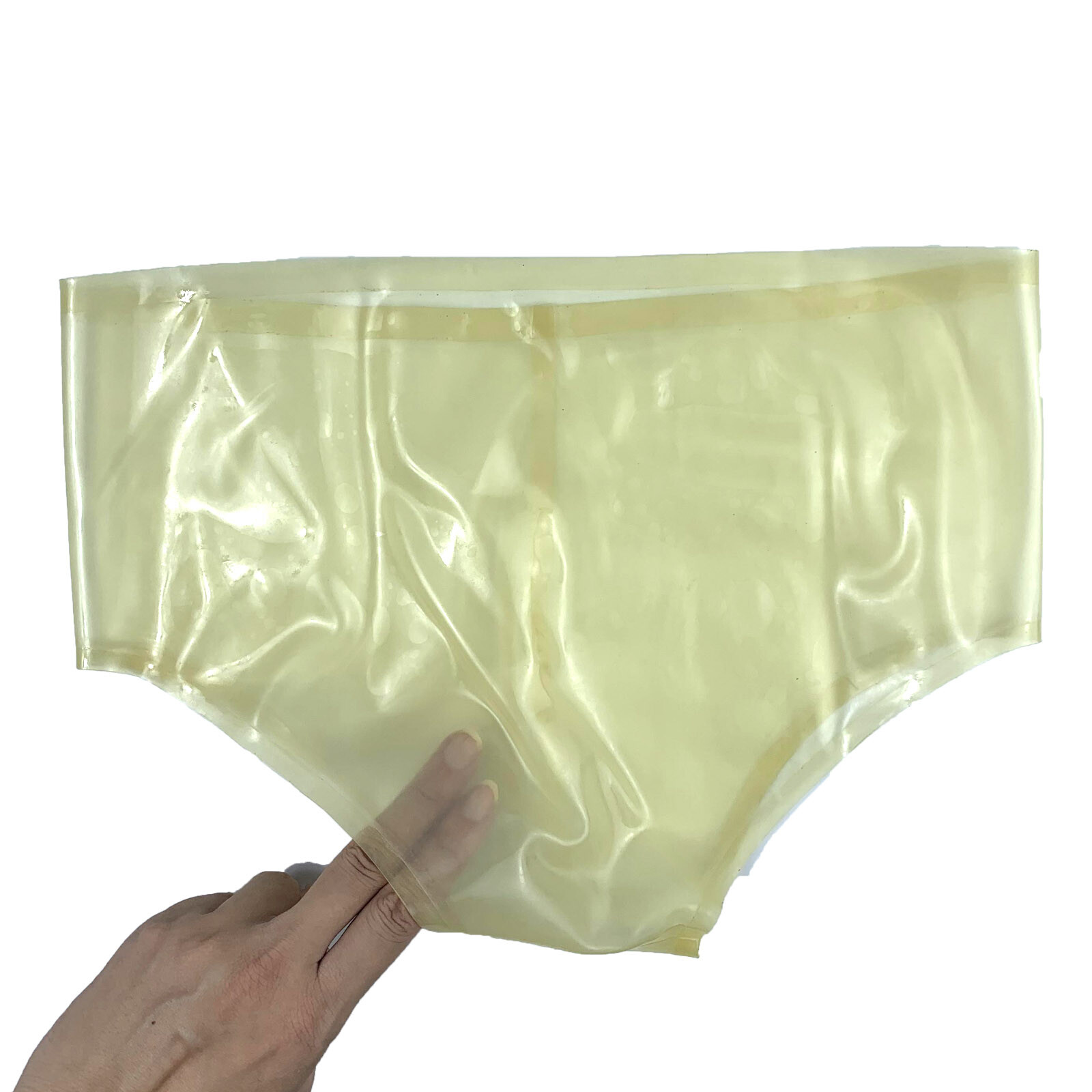 100% Latex Men Sexy 0.4mm Transparent Underwear Rubber Catsuits Bodysuit Panties