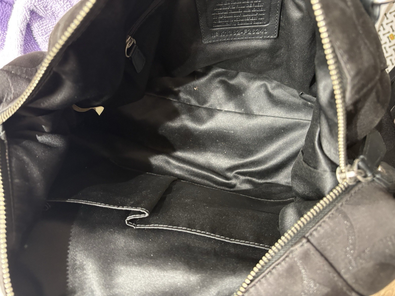 Black Coach Insignia Handbag Shoulder Bag Purse