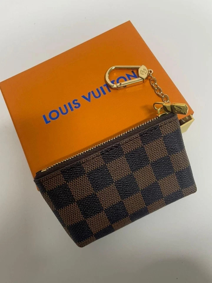 Louis Vuitton Ebene Damier Pochette Cles Coin Purse Key Case US Fast Delivery