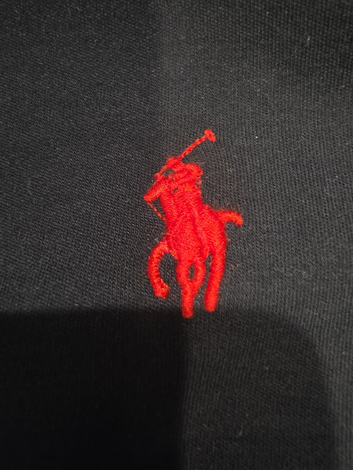 Polo Ralph Lauren Quarter 1/4 Zip Pullover Black with Red Pony Logo Men’s Large